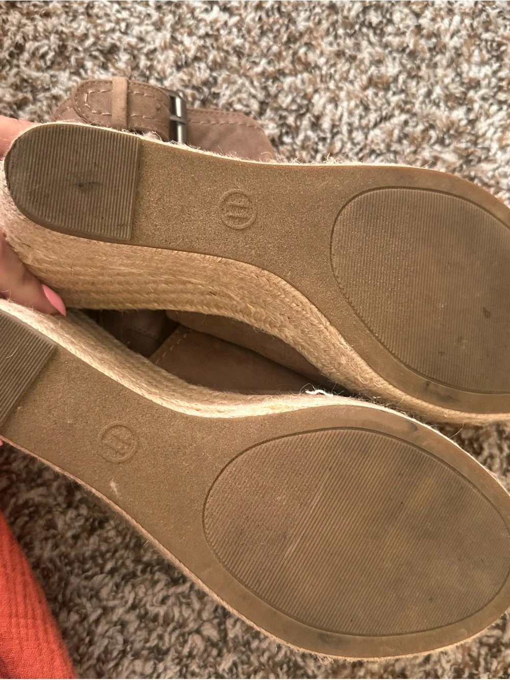 Universal Thread Taupe Suede Espadrille Wedge Slingback Sandals